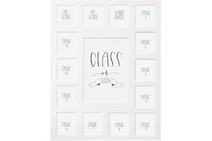 Rustic Red Door Co. Class of 2024 Photo Mat (11" x 14") Photo Collage Picture Frames Mat for School Pictures - No Frame White