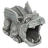 Design Toscano Roland the Gargoyle Gutter Guardian Rain Downspout Extension Statue, 10 Inch, Polyresin, Full Color