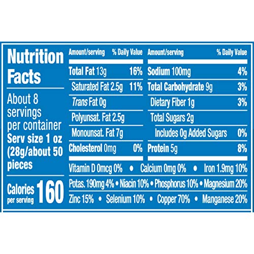 PLANTERS CASHEW HALVES & PIECES, 8 OZ CANISTER – CASHEWS ROASTED IN PEANUT OIL – SEASONED WITH SEA SALT – SNACKS FOR ADULTS – RESEALABLE LID FOR LONG-LASTING FRESHNESS – KOSHER