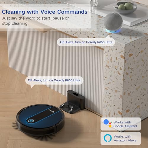 Coredy Robot Vacuum, R650 Ultra Robotic Vacuum with 2200 Pa Strong