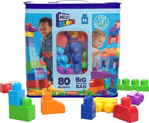 Mega Bloks Fisher-Price Toddler Block Toys, Big Building Bag With