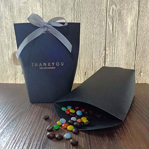 SHHS 9 PCS Thank You Gift Wrap Boxes Packing Bags(9black), Minimalist Gift Boxes Easter, Decorative Presents Box Bundle for Packing Candy/Tie