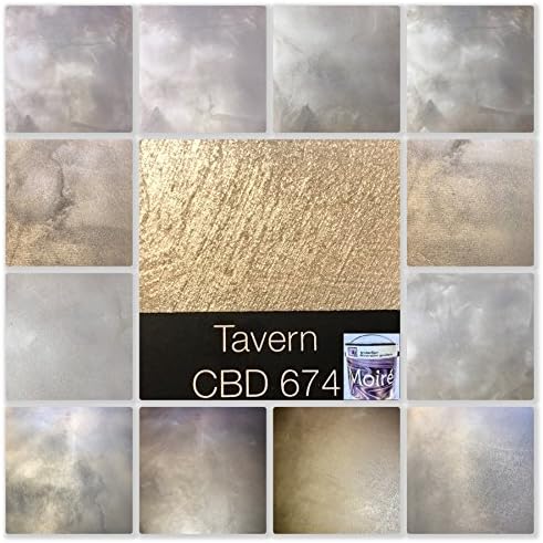 MOIRE DECORATIVE INTERIOR MATTE METALLIC PLASTER PAINT ACRYLIC BASED FINE ARCHITECTURAL COATING APPLY BY BRUSH TROWEL OR ROLLER WILD SILK COLORS BY DREW WARM SILVER TAVERN (Quart, CBD674)