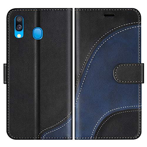 BoxTii Coque pour Galaxy A40, Portefeuille Etui en Cuir PU, Magnétique Protection Housse Coque pour Samsung Galaxy A40, Noir