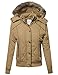 Made by Emma Women's Quilted Puffer Jacket with Detachable Faux Fur Hood