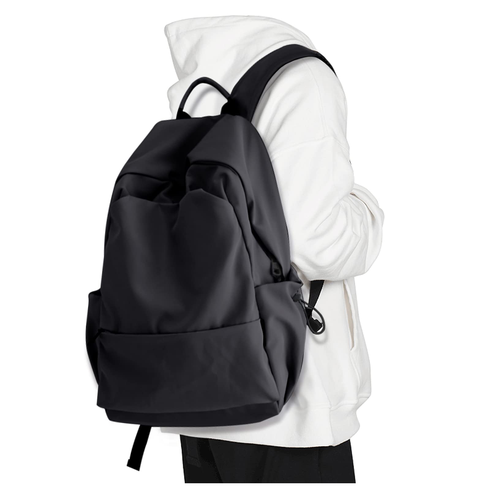 Photo 1 of UPPACK Black Backpack For Women Men School Backpacks Aesthetic Lightweight College Backpack for Boys Girls Book Bag Casual Daypack Laptop Gym Backpacks