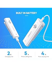 UGREEN Bluetooth Receiver 5.0 HiFi Wireless Audio Adapter with Back Clip Support Microphone 3.5mm AUX Bluetooth Adapter Paired with Cell Phone, PC, Tablet, and Bluetooth Transmitter
