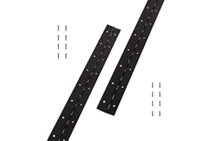 Yeecheng 2PCS 16Inch Heavy Duty Piano Hinge,0.05" Thickness,2" Open Width Stainless Steel Black Continuous &Piano Hinge with Holes and Screws.