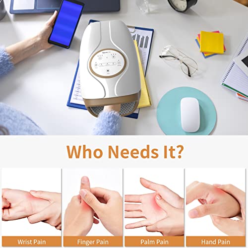 Ezencon Electric Hand Massager with Heat, Rechargeable Finger Massager with 3 Massage Modes