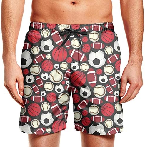 Seamless Pattern with sea Icons Cool Men Swimsuit Trunks Jogging Home