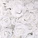 Topixdeals Rose Heads Artificial Flowers,Silk Cream Rose Heads,for Anniversary,Wedding Flowers,Accessories Make Bridal Hair,Clips Headbands Dress(50 pcs,Pure White)
