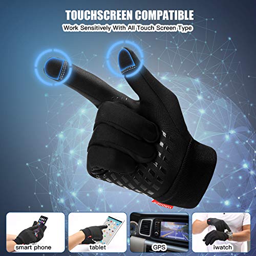 Hurdilen Winter Gloves for Men and Women, Lightweight Sports Gloves, Warm Anti-Slip Touch Screen Gloves for Cycling Riding Driving and Running (Medium)