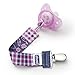 Chicco Fashion Pacifier Clip, Pink Gingham