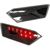 ADIIL RZR LED Tail lights Rear Brake Lamps Taillights Stop Lamps Kit Assembly for Polaris RZR XP 900 1000 Turbo S 2014-2019 ,Replace OEM #2412341, 2412342 (Smoked Lens) , Smoked Lens Red Light