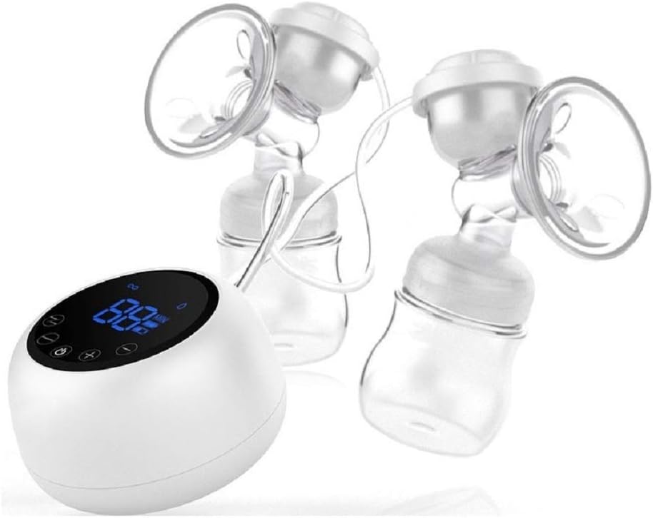 Double Electric Breast Pump Hands Free Milk Extractor Wireless Breastpumps with Accessories Portable for Travel Breast Pumps with Silicone Flanges, 9 Levels of Suctions, Memory Function)