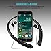 Bluetooth Headphones, Wireless Neckband Headset Stereo Noise Cancellation With Retractable Earbuds For iPhone,Android,Other Bluetooth Devices