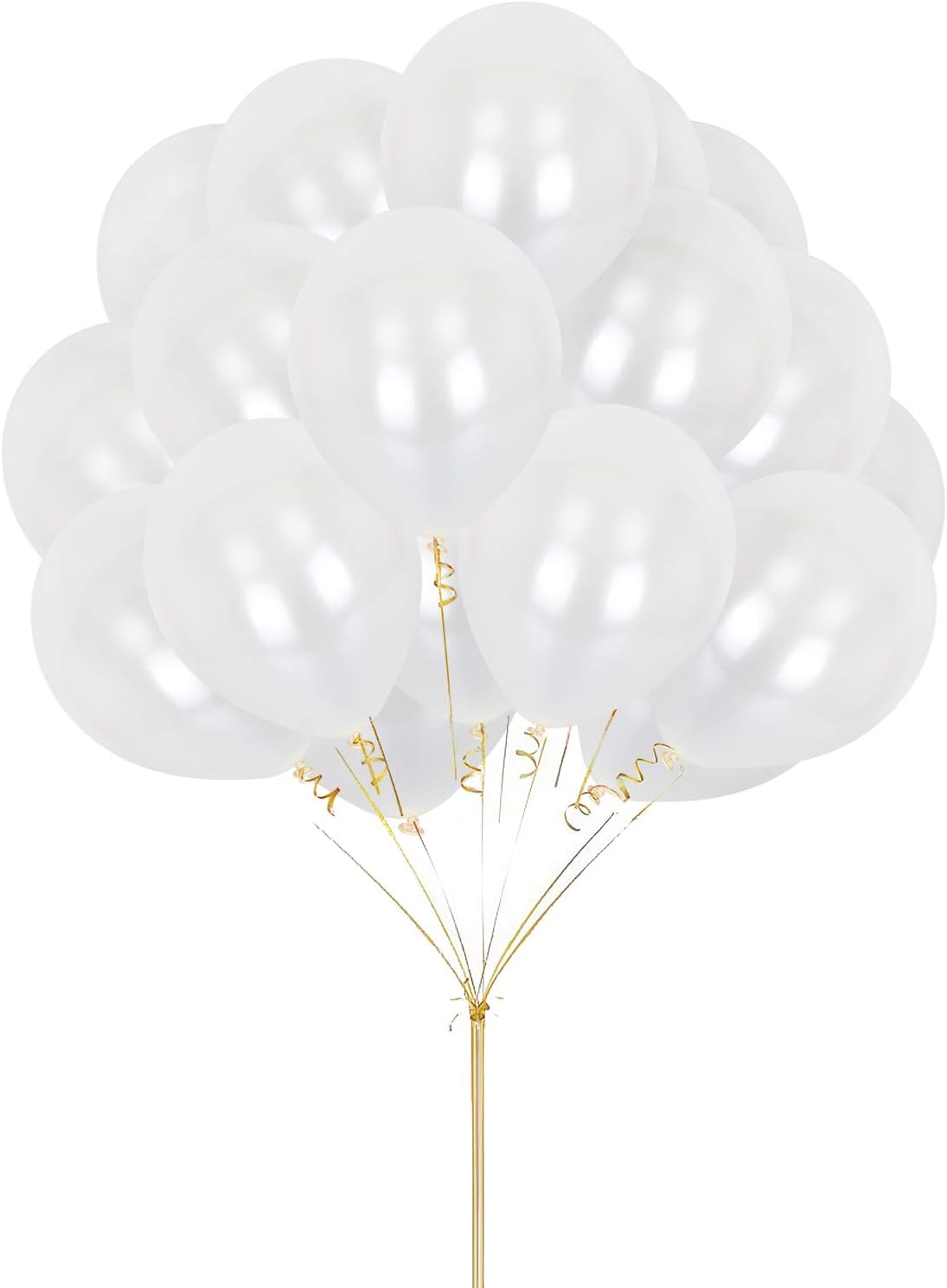 White Balloons HoveBeaty 12 Inches Thicken Latex Metallic Balloons 100 Pack for Wedding Party Baby Shower Christmas Birthday Carnival Party Decoration Supplies