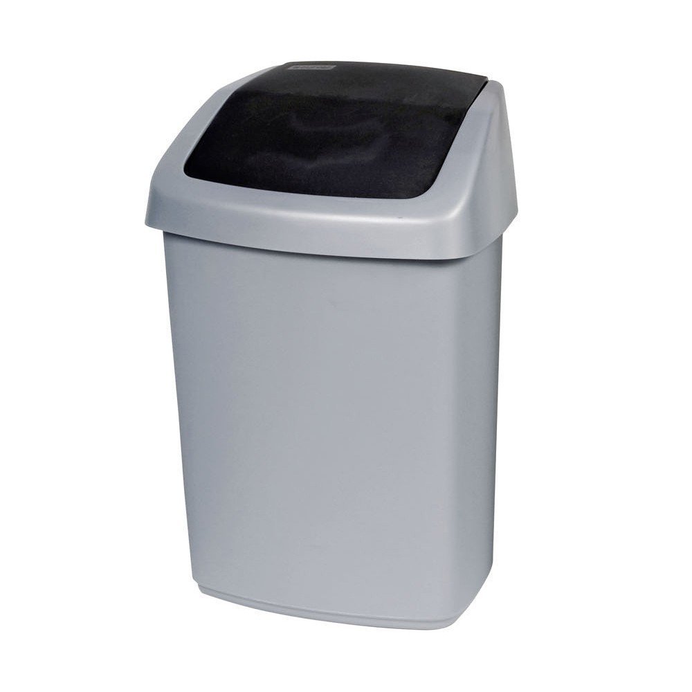 Curver Swing Top 03987-373-00 Waste Bin 50 L Silver/Anthracite