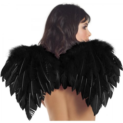 Black, Red or White Feather Wings Costume Accessory