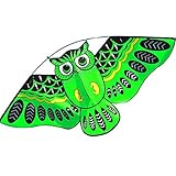 Hengda Kite For Kids 44inch Children Cartoon Owl Birds Kites with 30m Flying Line-Green