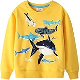 LitBud Boys Sweatshirts for Toddler Clothes Crewneck Pullover Girl Cotton Top Long Sleeve Jumper T Shirt Fall Kids 1-7 Years