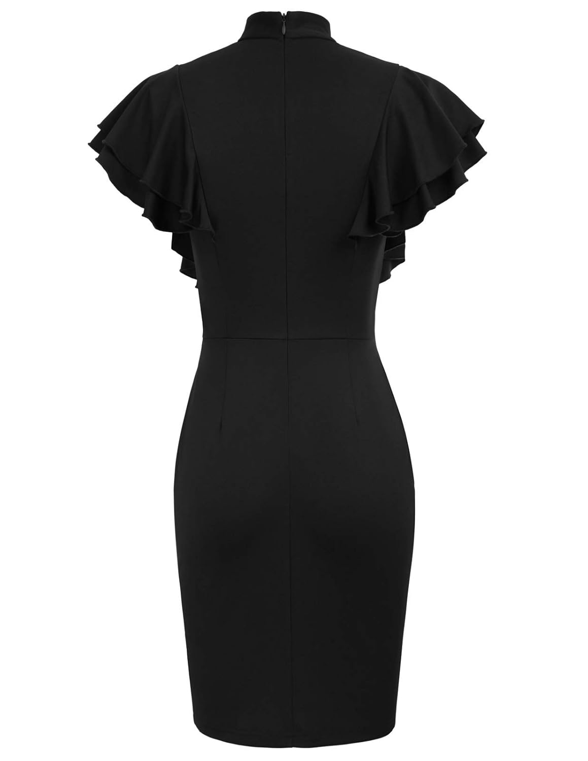 GRACE KARIN Damen Bodycon Kleid 3//4Arm Peincil Kleid V Ausschnitt Rockabilly Kleider CL407