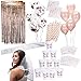 Rose Gold Pink Bachelorette Party Supplies Decorations Kit | Balloons, Backdrop, Cups, Straws, Tattoos, Sash, and Veil