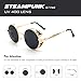 CGID E71 Retro Steampunk Style Inspired Round Metal Circle Polarized Sunglasses for Women Men