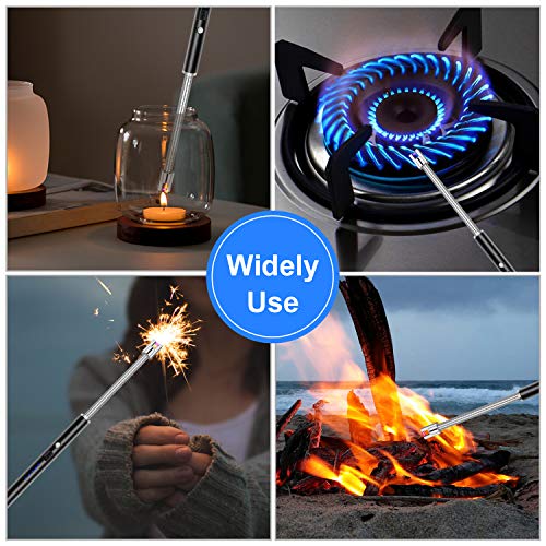 Electric Lighter,VICHYIE Candle Lighter with Longer 360°Flexible Neck Rechargeable Battery LED Indicator for Camping Cooking BBQs Fireworks