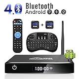 Android 7.1 TV Box, GooBang Doo XB-III Android TV Box with 2GB RAM 16GB ROM Amlogic Quad Core A53 Processor 64 Bits 4K Playing, Bluetooth 4.0, with Mini Keyboard