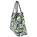 Belvah Quilted Floral Large Tote Bag (Brown/ Lime)