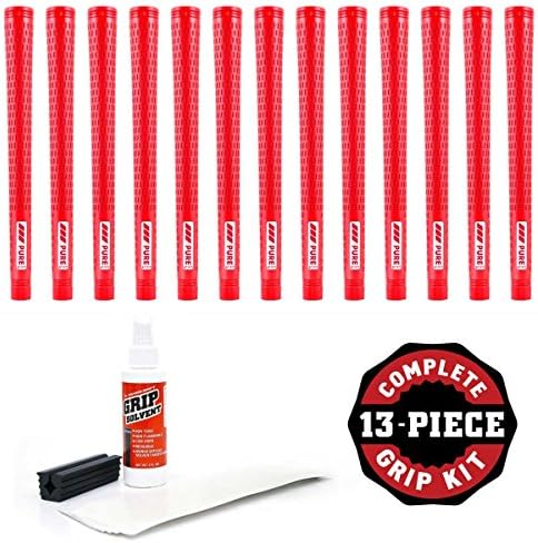 PURE Grips Pro Grip Kit with Tape, Solvent and Vise Clamp (13-Piece), Midsize, Red