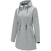 FARVALUE Womens Fleece Lined Softshell Jacket Hooded Waterproof Windproof Lightweight Insulated Winbreaker Hiking