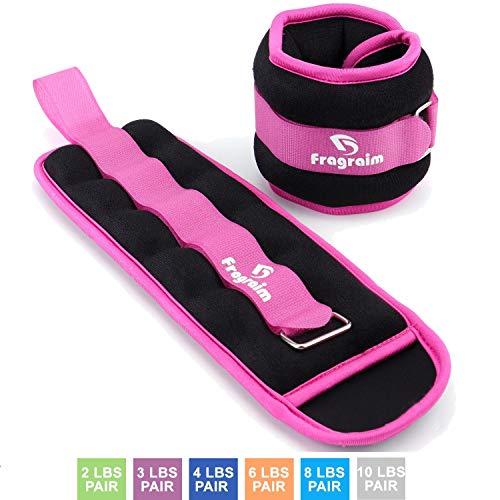 Ankle Weights for Women, Men and Kids - Strength Training Wrist/Leg/Arm Weight Set with Adjustable Strap for Jogging, Gymnastics, Aerobics, Physical Therapy (from 2lb to 10lbs Pair)
