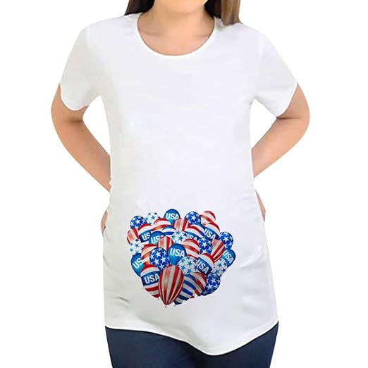 Dsood 4th Of July Maternity T Shirts Maternity Red White Pregnancy