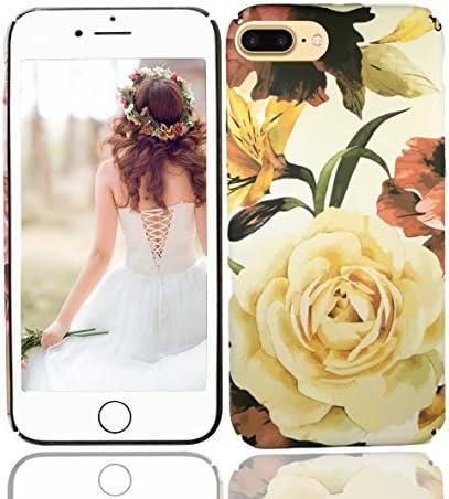 iPhone 8 Plus Case, iPhone 7 Plus Case, Vivafree Girl [Premium Floral Series] Flower Design with TPU Bumper - Soft Slim Silky Flexible Silicone Cover Cellphone Case - White Rose