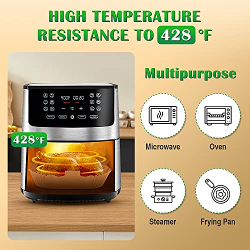 MOSFiATA Air Fryer Disposable Paper Liner Square NonStick Parchment