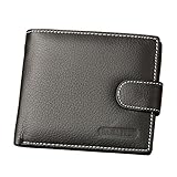 2 ID Window bifold Snap Closure Wallet With Coin Purse Zipper Pocket For Men RFID Blocking