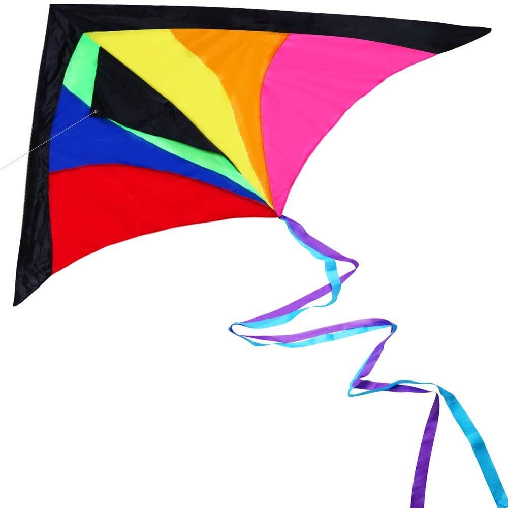 Anpro Huge Colorful Kite for Kids and Adults - Huge Size and Best Easy Flyer, Huge colorful kite with 60m/197 Feet Flying Line
