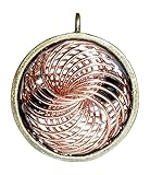 High Power Orgone Pendant - Double Sided Metal Vortex on black silken cord