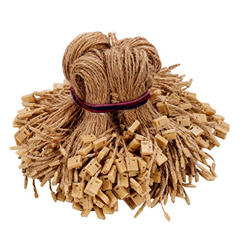 1000pcs Hang Tag Fasteners String 7 Inch Hemp Twine Snap Lock Pin Security Loop Fastener Hook Ties Easy and Fast to Attach - Thumbnail 7