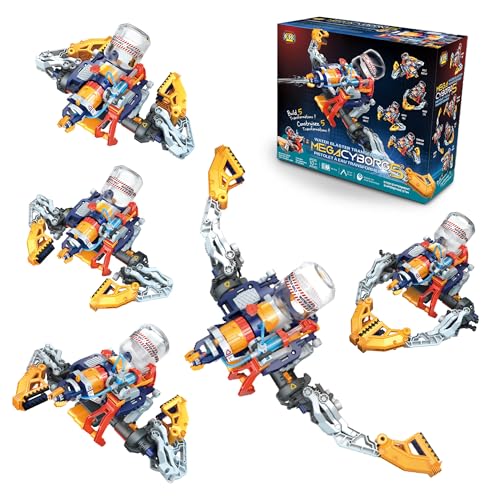 Mega Cyborg 5 Water Blaster STEM Toy | Hydraulic Cyborg Hand with 5 Modes | Battery-Free STEM Engineering Toys for Kids and Teens | Gifts for Kids Age 10 and Up | Bilingual Manual | 181 Pieces