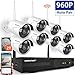 Wireless Security Camera System ,1080P SMONET Camera System ,8CH Full HD 1080P Home CCTV Surveillance Systems, 8Pcs 2.0MP Waterproof IP Cameras, Night Vision, Easy Remote View,2TB Hard Drive