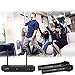 Pyle Dual Channel Wireless Microphone System - Dual Frequency Wireless Mic Receiver Set with 2 Handheld Dynamic Transmitter Mics, Receiver Base - PA, Karaoke, Dj Party - PDWM2130