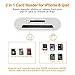 VELLEE SD Card Reader Compatible with iPhone/iPad, TF & SD Memory Card Reader Adapter, 2 in 1 Dual Slot Card Reader, Trail Game Camera Viewer (Support iOS 9.2-13 or Later), Plug and Play - White