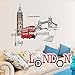ufengke London Big Ben Tower Bridge Wall Decals, Living Room Bedroom Removable Wall Stickers Murals