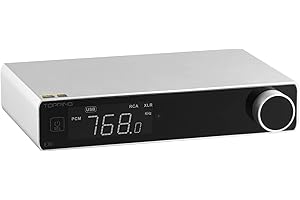 KGUSS Topping E70 DAC Preamp Audio Decoder- ES9028PRO Bluetooth5.1 LDAC Hi-Res XU316 32Bit/768kHz DSD512 BT/USB/Coax/Opt Inputs RCA/XLR HiFi Stereo Digital-to-Analog-Convertor (Silver)