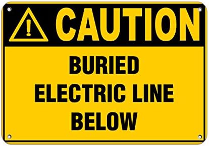 Caution Buried Electric Line Below Hazard Labels Vinyl Sticker Decal 8"