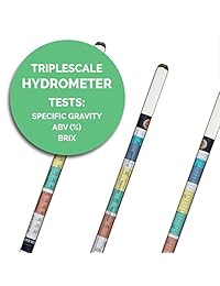 Brewer 'S Elite hidrómetro & Gamuza De Prueba Jar Combo, Hardcase, Triple escala specifc Gravedad ABV tester  para vino, cerveza, Mead y Kombucha