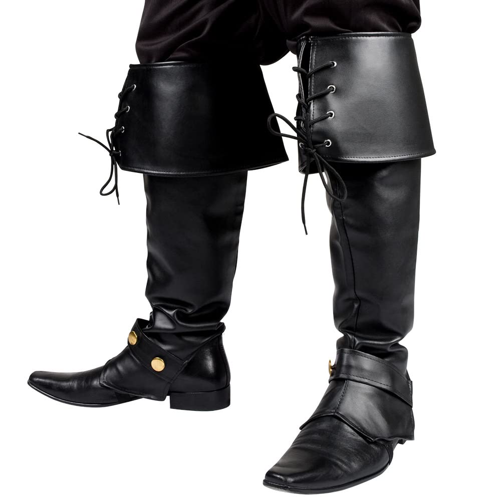 Boland Black Pirate Boot Tops – One Size, Costume Accessory for Adults – Perfect for Pirate Costumes, Carnival, and Themed Parties